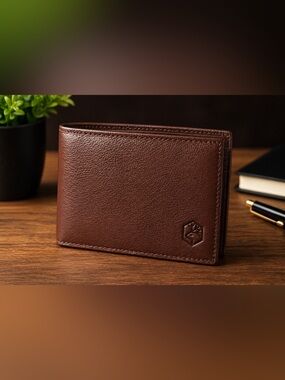 Valentina In Pell Genuine Leather Bifold Brown Wallet Coin Pocket